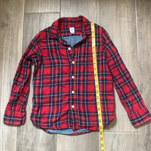 Preowned Gap Kids Long Sleeve Plaid Button Down Shirt. - Picture 7 of 10